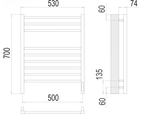 Полотенцесушитель Terminus Сицилия П9 500х700 электро