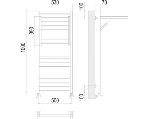 Полотенцесушитель Terminus Валенсия П14 500х1000