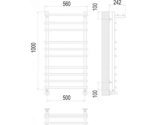 Полотенцесушитель Terminus Ватра с/п П10 500х1000