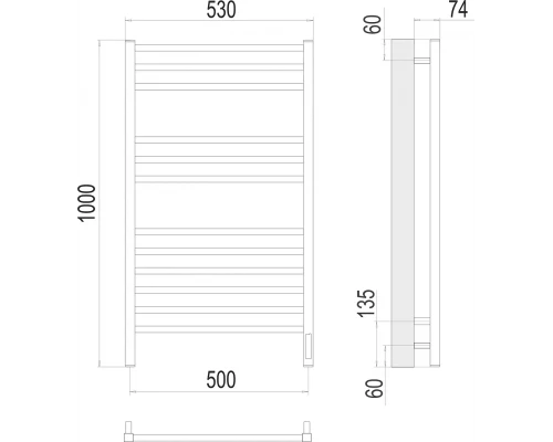 Полотенцесушитель Terminus Ватикан П12 500х1000 электро