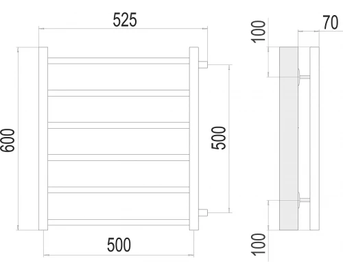 Полотенцесушитель Terminus Вега П6 500х600 бп500