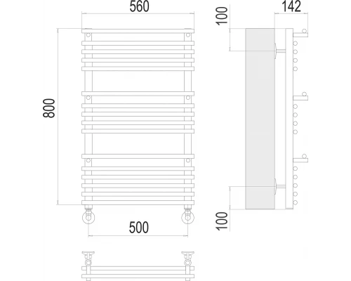 Полотенцесушитель Terminus Вента люкс П16 500х800