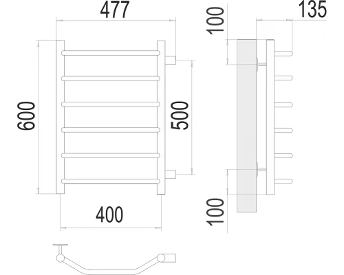 Полотенцесушитель Terminus Виктория П6 400х600 бп500