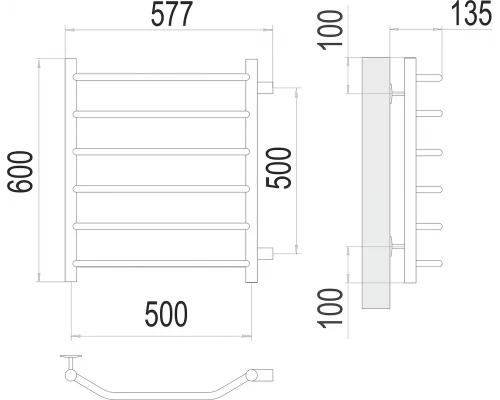 Полотенцесушитель Terminus Виктория П6 500х600 бп500