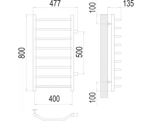 Полотенцесушитель Terminus Виктория П8 400х800 бп500
