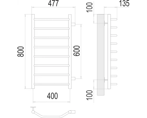 Полотенцесушитель Terminus Виктория П8 400х800 бп600