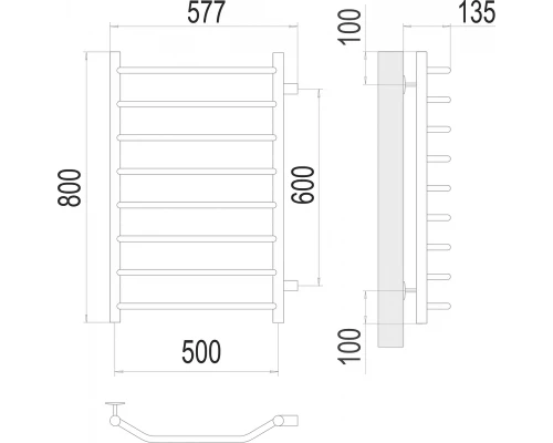 Полотенцесушитель Terminus Виктория П8 500х800 бп600