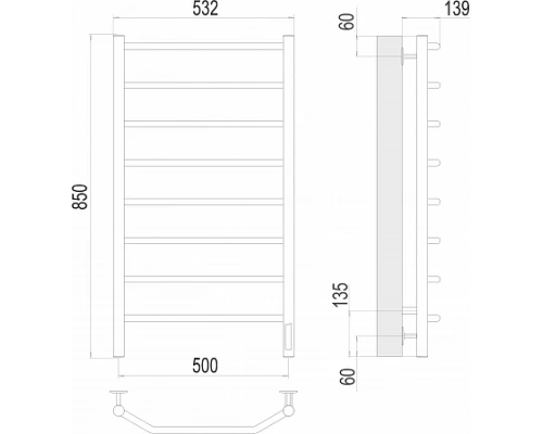 Полотенцесушитель Terminus Виктория П8 500х850 электро