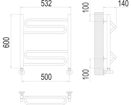Полотенцесушитель Terminus Юпитер П6 500х600