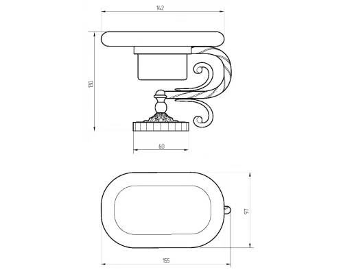 Мыльница Migliore Edera ML.EDR-60.311.BR - бронза