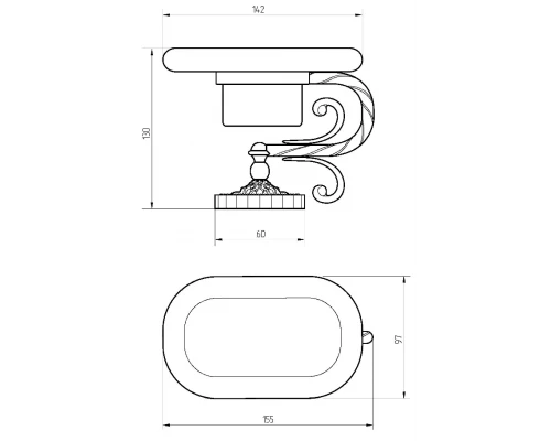 Мыльница Migliore Edera 16944 - золото