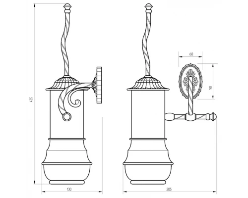 Ершик настенный Migliore Edera 16939 - золото