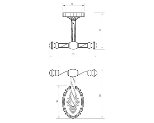 Крючок Migliore Edera 16894 - бронза