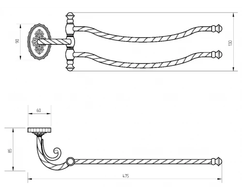 Полотенцедержатель Migliore Edera 16949 - золото, 47.5 см