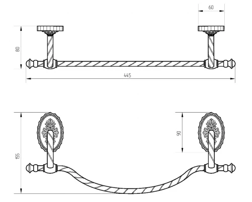 Полотенцедержатель Migliore Edera 16923 - хром, 44.5 см