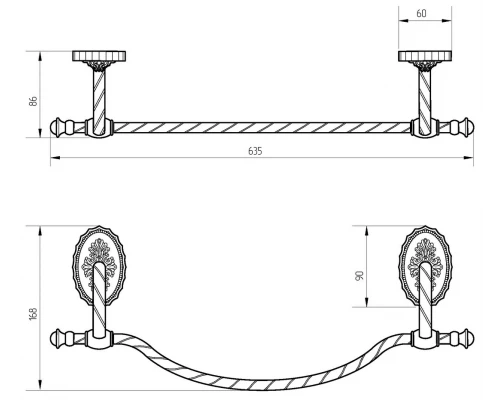 Полотенцедержатель Migliore Edera 16900 - бронза, 63.5 см