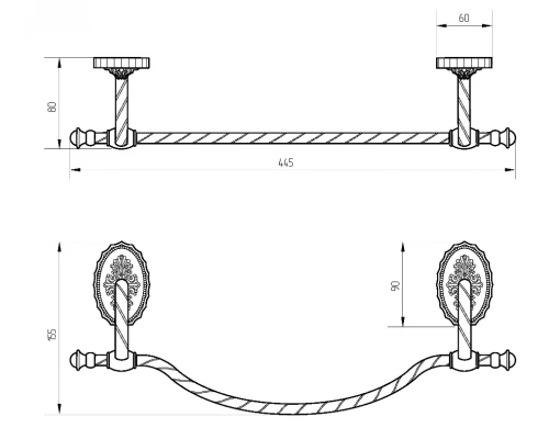 Полотенцедержатель Migliore Edera ML.EDR-60.321бронза, 44.5 см