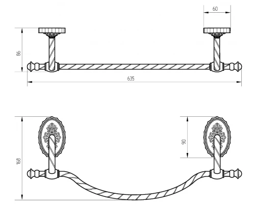 Полотенцедержатель Migliore Edera 16948 - золото, 63.5 см
