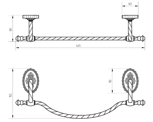 Полотенцедержатель Migliore Edera 16947 - золото, 44.5 см