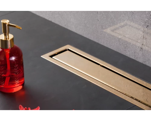 Душевой лоток Pestan Confluo Premium Gold Line 850, решетка нержавеющая сталь с золотым покрытием 24К 13100055