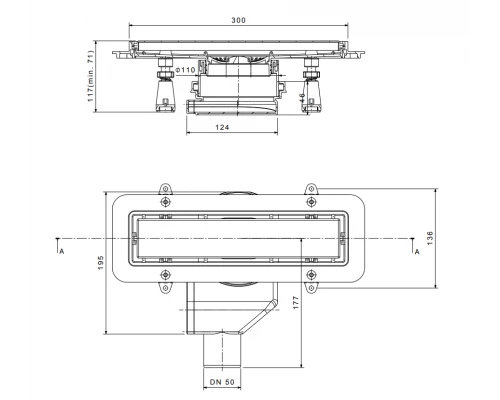 Душевой лоток Pestan Confluo Premium Line 13100001 300, решетка нержавеющая сталь