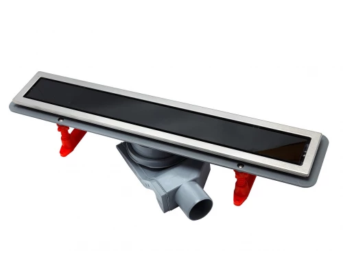 Душевой лоток Pestan Confluo Premium With Black Glass Line 300, решетка черное закаленное стекло-сталь 13000290