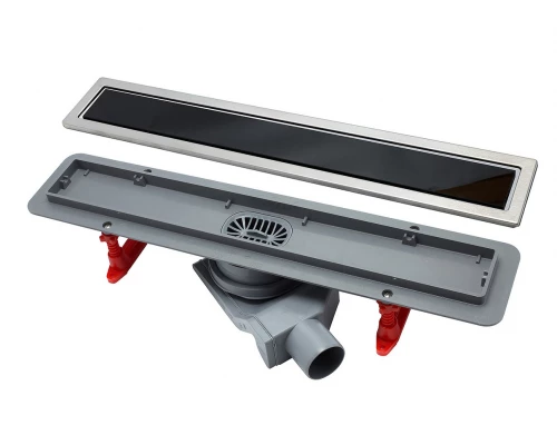 Душевой лоток Pestan Confluo Premium With Black Glass Line 300, решетка черное закаленное стекло-сталь 13000290