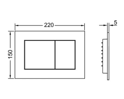 Инсталляция TECE TECEprofil UNI 2.0 для подвесного унитаза, 9300302 с крепежом и шумоизоляцией и клавишей в цвете черный матовый