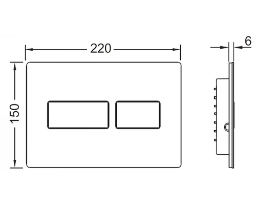 Клавиша смыва TECE Solid с двойной системой смыва, хром глянцевый, 9240431