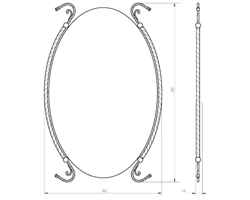 Зеркало Migliore Edera 16940 - золото