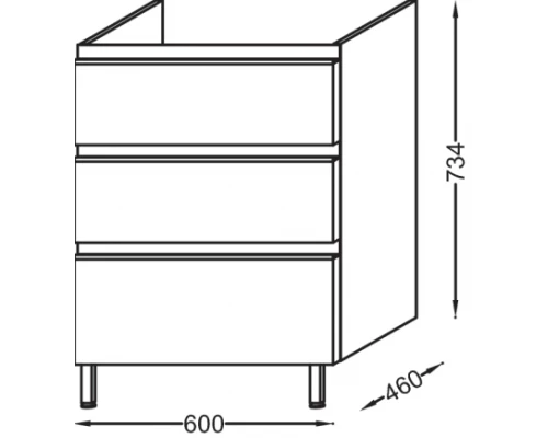 Тумба под раковину Jacob Delafon VOX 60 см, EB2050-RA-E16, ореховое дерево