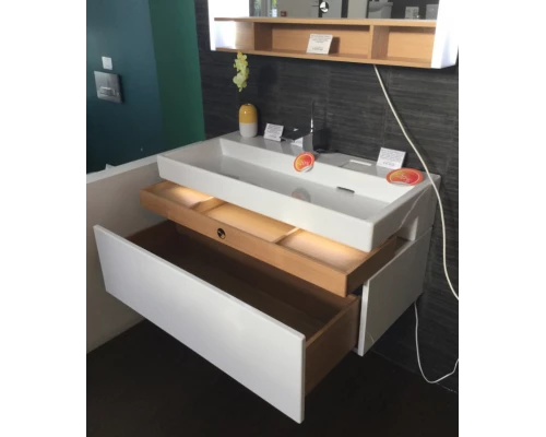 Тумба под раковину Jacob Delafon Terrace 100 см, EB1187-274, черный лак, подвесная