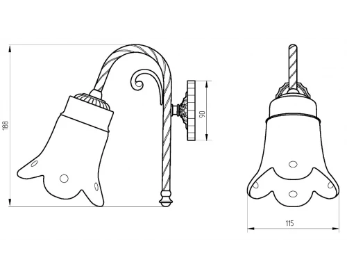 Светильник Migliore Edera 16903 - бронза
