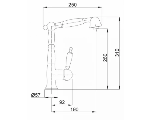 Смеситель Migliore Cucina Oxford 18243 для кухни, хром