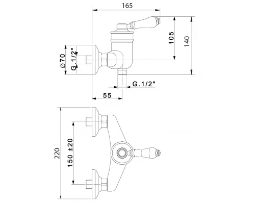 Смеситель Migliore Ermitage 18628 для душа, золото