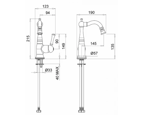 Смеситель Migliore Dallas 18605 для биде - золото