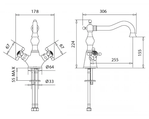 Смеситель Migliore Arcadia 18218 для кухни - хром
