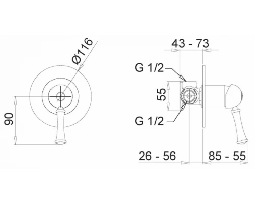 Смеситель Migliore Dallas 18609 для душа - золото