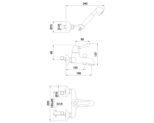 Смеситель Migliore Maya 18921 для ванны/душа - хром