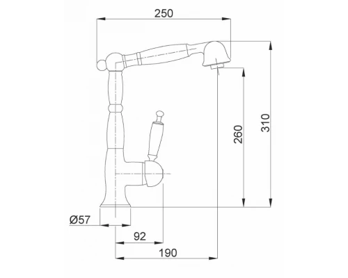 Смеситель Migliore Cucina Oxford 18197 для кухни, бронза