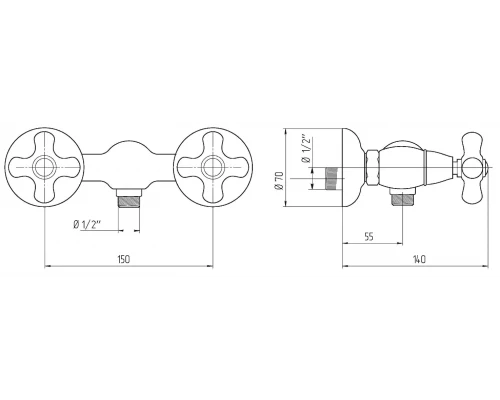 Смеситель Migliore Provance 19481 для душа, золото