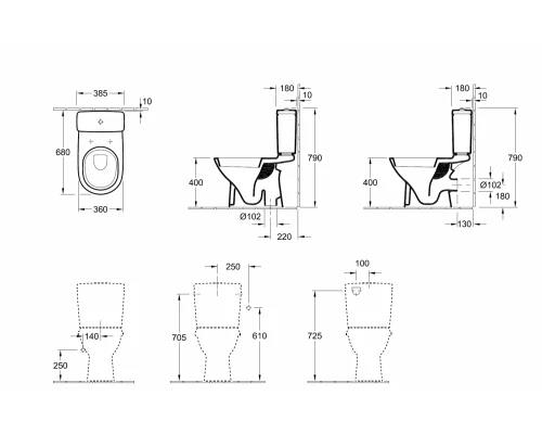 Напольный унитаз Villeroy&Boch O.novo 5661 1001