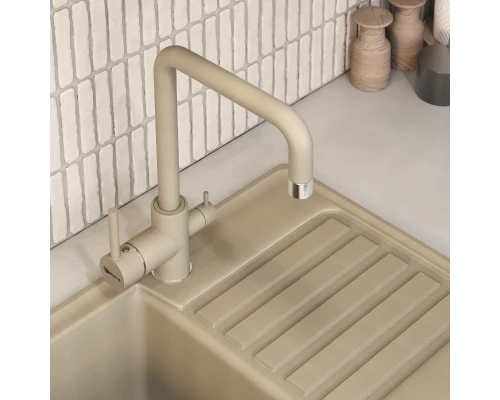 Смеситель для кухни Uperwood UPD-004 (04, с фильтром для питьевой воды, хром/лён)