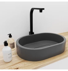 Раковина для ванной комнаты накладная Uperwood London (60*40 см, овальная, графит)