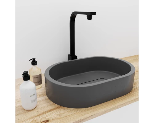 Раковина для ванной комнаты накладная Uperwood London (60*40 см, овальная, графит)