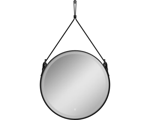 Зеркало для ванной с подсветкой Uperwood Round (65 см, LED подсветка, сенсор, черный ремень)
