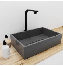 Раковина накладная Uperwood Angkor, бетон, цвет - графит.