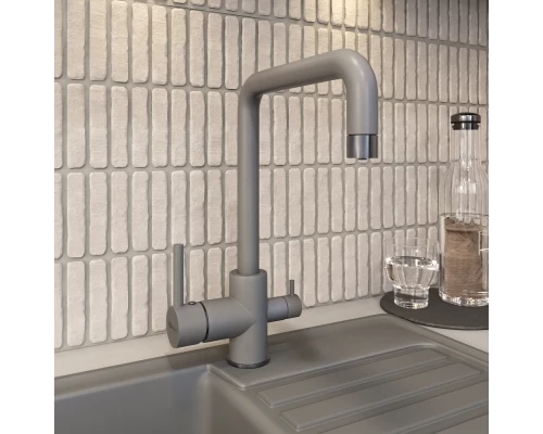 Смеситель для кухни Uperwood UPD-004 (07, с фильтром для питьевой воды, вороненая сталь/дым)