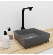 Раковина для ванной комнаты накладная Uperwood Square (39 см, квадратная, графит)