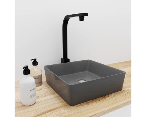 Раковина для ванной комнаты накладная Uperwood Square (39 см, квадратная, графит)